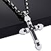 Trendsmax Stainless Steel Cross Pendant Necklace Mens Boys Byzantine Chain 22inch