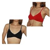 2 PACK - Womens CALVIN KLEIN LINGERIE: Perfectly Fit Sexy Red Wireless & Seamless Bra