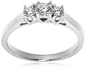 14k White or Yellow Gold 3-Stone Diamond Ring (1/2 cttw, H Color, SI2 Clarity)