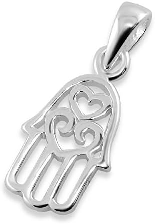 Hamsa Hand Pendant - Silver Plated 925 Sterling