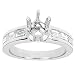 18k White Gold with Platinum Prong Head Engagement Setting with Graduated Channel-Set Baguette Diamonds (G-H/VS, 4/5 ct. tw.)
