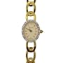 Gold Women's Chain Link Bulova Watch w Diamonds