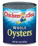 WHOLE OYSTERS, 12 pack of 8 oz cans