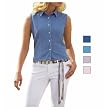 UltraClub - Ladies' Cypress Denim Sleeveless Shirt with Darts (8969)