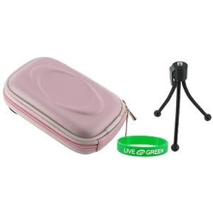 EVA Hard Shell Carrying Case (Pink) and Spider Tripod for Casio Exilim EX-Z75 7.2MP Digital Camera Blue