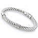 Jewelry : Sterling Silver Twisted Cable Hard Bangle 7"