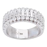 14K White Gold 1 1/2 ct. Machine Set Diamond Wedding Band (F-G Color, VS1 Clarity)