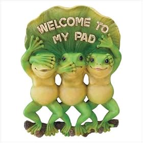 WELCOME TO MY PAD FROG DOOR WALL PLAQUE KEY HOLDER HOOK