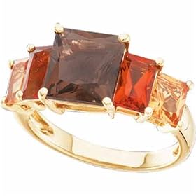 8x8 mm Princess Cut Smoky Quartz, 5x4 mm Baguette Cut Citrine, 6x4 mm Baguette Cut Madeira Citrine,...