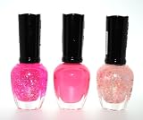 Pink Addiction 3 Piece Color Nail Lacquer Combo Set - Aurora Glitter Pinky Moon Barbie Pink