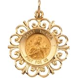 14K Yellow Gold St. Theresa Medal
