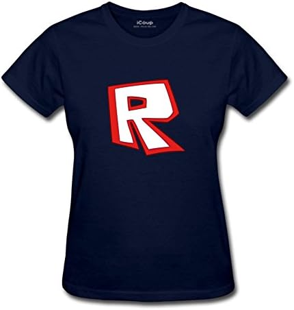 FANSG Women's Roblox Game Logo Crew-neck T-Shirts Medium Navy Blue