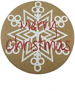 DXM Santa 100 Pcs Christmas Gift Tags Price Label Tags Kraft Hang Tags Favor Gift Tags with Jute Twines (Snowflake, One Size)