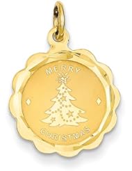 14k Merry Christmas Disc Charm