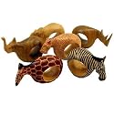 Mahogany Wood Animal Napkin Rings - Set of Six KWF012