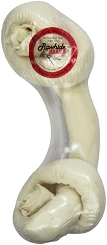 Rawhide Brand 8-Inch Natural Round Safety-Knot Bone, Shrink/Decal