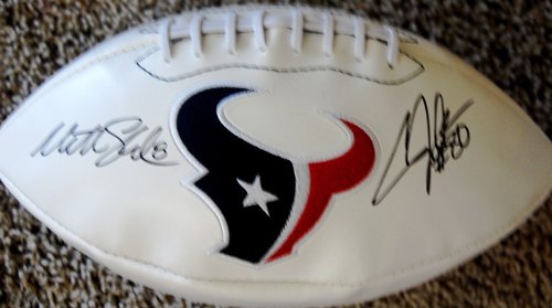 Houston Texans Matt Schaub & Andre Johnson Autographed / Signed Logo Football