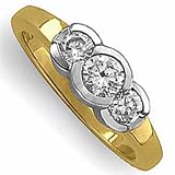 0.75Ct.T.W. Round Brilliant Cut Diamonds in Two Tone 14K Gold. Two Tone Diamond Anniversary Ring