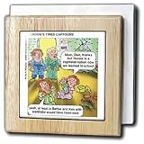 Londons Times Funny Famous Cartoons - Russia vs. Barbie Dolls - Tile Napkin Holders