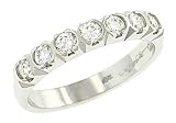 7 Round Half Bezel Set Diamond Wedding Band .49cttw
