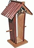 Rustic Wood With Stones Bird Feeder Tower With Perches On Side 12