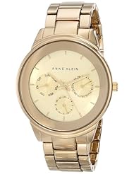 Anne Klein Womens AK/1416CHGB Multi-Function Gold-Tone Bracelet watch