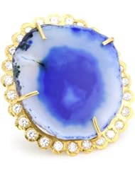 Rosena Sammi "Palace" Sariska Blue Geode Adjustable Ring