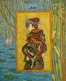 The Courtesan by Vincent Van Gogh-Gallery Wrapped, Stretched Canvas Oil Painting-Size 9x12