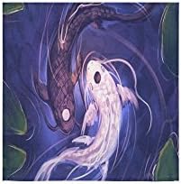 Japanese Fancy Carp Koi Fish Custom Beach Hotel Travel Washcloth Hand Towel Warmer Soft and Comfortable 80% Polyester 20% Cotton, (13" x 13")
