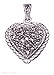Sterling Silver Marcasite Heart Pendant With Roped title=