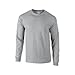 Gildan Mens Plain Crew Neck Ultra Cotton Long Sleeve T-Shirt