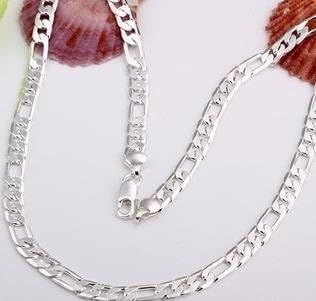 Jielry Wholesale 925 silver men's necklace,925 silver jewelry necklace 925 silver necklace LKN109 (Color: White)