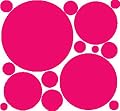 Bright Pink Polka Dot Peel & Stick Wall Stickers Dorm