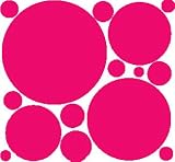 Bright Pink Polka Dot Peel & Stick Wall Stickers Dorm