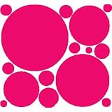 Bright Pink Polka Dot Peel and Stick Wall Stickers... by The Wall Decor Store