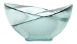 Clear Spanish Recycled Glass Small Duet Bowl 6 1/2"L x 6"W x 3 1/4"H Set / 2
