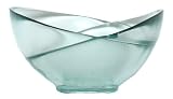 Clear Spanish Recycled Glass Small Duet Bowl 6 1/2"L x 6"W x 3 1/4"H Set / 2