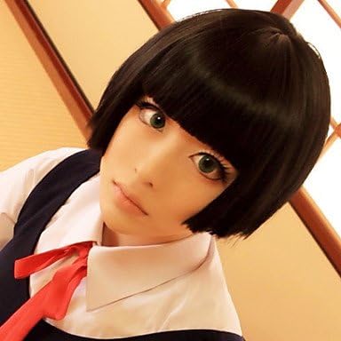 A-TT-121 Gugure! Kokkuri san Ichimatsu Kohina Short Black Blunt bangs Cosplay Wig