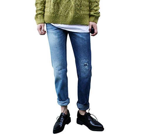 【 UN ANANAS 】 遊びゴコロ ある ジーンズ ユニーク おしゃれ ダメージ レディース 韓国 スタイル