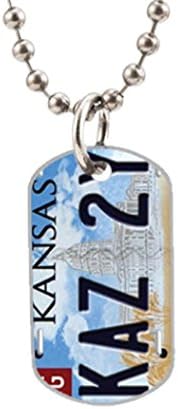 KAZ 2Y5 Supernatural Kansas License Plate Custom Unique Aluminum Dog Tag Pet Tag ID Necklace Pendant