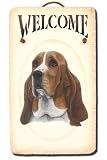Large Basset Hound Welcome Slate