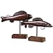 Set of Two Wooden Fish Statutes