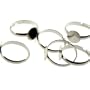 10 Supports de bague fimo plateau r�glable 10mm cr�ation bijoux - Argent�