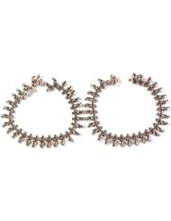 Sterling Anklets with Mango Motifs (Price Per Pair) - Sterling Silver