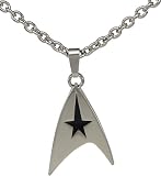 Licensed Star Trek Silver & Black Insignia Necklace