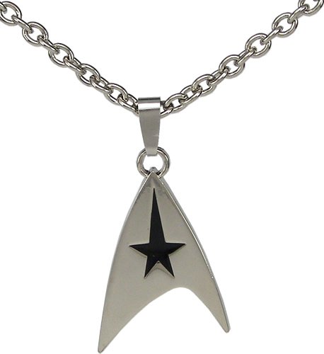 Licensed Star Trek Silver & Black Insignia Necklace