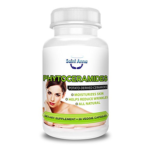 Phytoceramides 350mg Capsules Supplement - Powerful Anti-Aging Formula With Vitamins - 100% Organic, Wheat & Gluten Free - All Natural, Extracted From Plant - Perfect Skin Hydration - Made In The USA