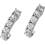 14k White Gold Created Moissanite Earring 1 3/4ct