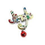 Christmas Jingle Bell Pewter Pin with Genuine Austrian Crystal
