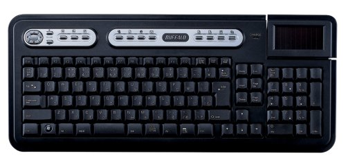 【Amazonの商品情報へ】BUFFALO 無線キーボード 2.4GHz USB接続 太陽電池搭載 ブラック BSKBW01SB